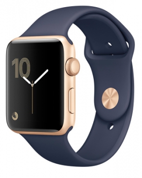 Apple Watch 2 42mm Gold Aluminum Case Blue Sport Band Apple Watch 2 42mm Gold Aluminum Case Blue Sport Band